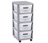 Curver chariot a ruedas infinity, 4 cajones de 10l, con ruedas, mesa a