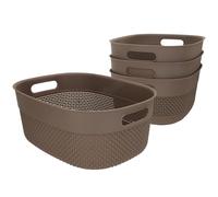 Curver pack 4 cestas organizadoras filo 18l marrón