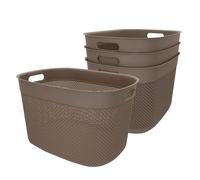 Curver pack 4 cestas organizadoras filo 30l marrón