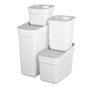Curver – Cubo de reciclaje Ready To Collect, modular apilable, plástico reciclado, doble apertura