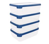 Curver Grand Chef Pack 4 uds, Recipiente 4L, Plástico reciclado, BPA Free, 100% hermético, Apto microondas, congelador y lavavajillas, Tapa y base transparentes, Almacenamiento alimentos (218)