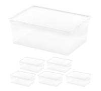 Curver pack 6 cajas de almacenaje con tapa c-box 11l transparente