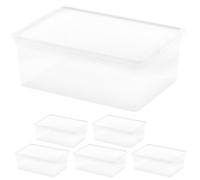 Curver pack 6 cajas de almacenaje con tapa c-box 11l transparente
