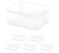 Curver pack 6 cajas de almacenaje con tapa c-box 18l transparente