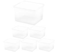 Curver pack 6 cajas de almacenaje con tapa c-box 27l transparente