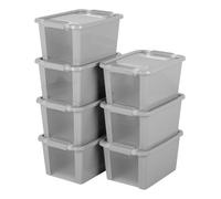 Curver pack 7 cajas de almacenaje con tapa bi-box 11l gris