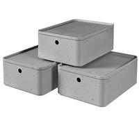 Curver Pack de 3 Cajas Beton, Gris, M