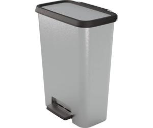 Curver Papelera con pedal Compatta 50 L Gris metalizado