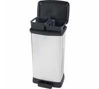 Curver Papelera Duo Rectángulo DECO BIN 46L (23+23L) Gris metalizado