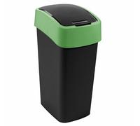 Curver papelera flip bin 50l en negro/verde, plástico, 35 x 25 x 10 c