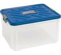 Curver pojemnik z raczka optima 30l-cur376- ransparentny/ niebiesk