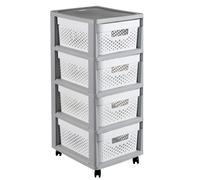 Curver regał infinity kd 4x10l ażurowy /szary/biały