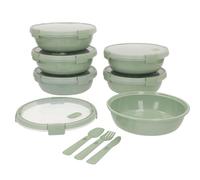 Curver Smart To Go Pack 6 uds recipientes herméticos 1L con cubiertos, Plástico 100% reciclado, BPA Free, Orificio para vapor, Apto microondas, congelador y lavavajillas, Almacenaje alimentos (225)