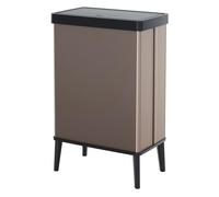 Curver Verto - Cubo de basura alto de 54 L, 43,5 x 26,5x 68,7cm, tapa a presión, diseño elegante, fácil de montar, apto para reciclaje, rosa perla