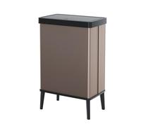 Curver Verto - Cubo de basura alto de 54 L, 43,5 x 26,5x 68,7cm, tapa a presión, diseño elegante, fácil de montar, apto para reciclaje, rosa perla