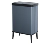 CURVER Verto - Cubo de basura alto de 54 L,43,5x 26,5x 68,7cm, tapa a presión, diseño elegante, fácil de montar, apto para reciclaje, color azul perla