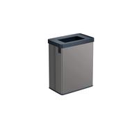 Curver Verto - Cubo de reciclaje de 54 L, 43,5x 26,5x 54,7cm, compartimentos duales, tapa de reciclaje, fácil clasificación, diseño elegante, color gris perla