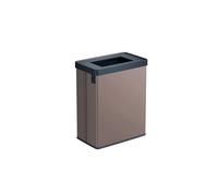Curver Verto - Cubo de reciclaje de 54 L, 43,5x 26,5x 54,7cm, compartimentos duales, tapa de reciclaje, fácil clasificación, diseño elegante, rosa perla