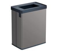 Curver Verto - Cubo de reciclaje de 54 L, 43,5x 26,5x 54,7cm, compartimentos duales, tapa de reciclaje, fácil clasificación, diseño elegante, color gris perla