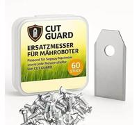 CUT GUARD 60 cuchillas de repuesto de alta calidad para robot cortacésped 35 x 18 x 0,8 mm - Compatible con Segway Navimow, Husqvarna, Gardena con tornillos - Cuchillas de repuesto universales - Robot