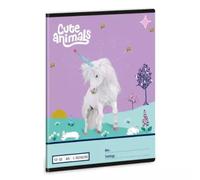 Cute Animals: Cuaderno rayado con unicornios - 3º grado, A5