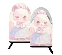 Cute Ferret Baby Beige 204.4 °C Guantes de horno resistentes al calor y soporte para ollas, guantes de horno de alta resistencia al calor, para barbacoa, 9.5 x 6 pulgadas, 2 unidades