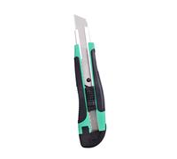 Cúter 18mm fabriplus verde/negro retráctil con guía inox bloqueo an