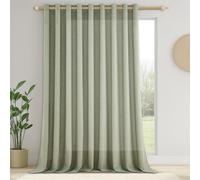 CUTEWIND Cortinas Salon Modernas Lino Translucidas 1 Pieza 300x245 CM Cortinas de Casa Verde Salvia y Visillos Dormitorio Matrimonio con Ojales Cortina para Ventana Habitacion Comedor