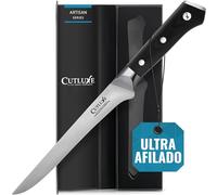 Cutluxe Cuchillo Fileteador y Deshuesador 15cm - Acero Alemán | Hoja fina y flexible afilada a mano; recorta y pela carne; espiga completa y mango de Pakkawood; garantía de por vida