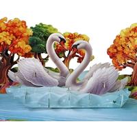 CUTPOPUP Pareja de Cisnes - Tarjeta Aniversario, 3D Tarjeta Cumpleaños, Tarjeta Felicitacion Boda, Tarjeta Regalo, Regalos Originales Para Mujer (Swan Couple) US8-LO173ES