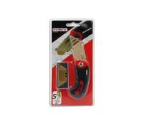 Cutter Navaja Titanio 18X60 Mm + 5 Cuchillas Ideal para un corte limpio en placas de escayola, flejes de plástico, cinta adhesiva, láminas de embalaje, papel y en multitud de otros materiales.