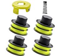 CUVZORA - Bobina de recambio para desbrozadora con RAC118 RAC119 ideal para carrete de alambre de repuesto Ryobi RLT3025F/S RLT3525S para rendimiento óptimo (4 bobinas + 1 tapa + 1 resorte)