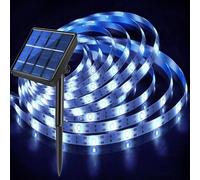 cuzile Tira solar de luces 150 LED de 5 m, 8 modos, tira solar LED, resistente al agua, para exteriores, color blanco, para Navidad, boda, jardín, casa
