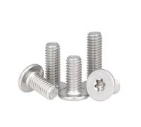 CVAADV 10 unids/lote M1.6 M2 .5 M3 M4 M5 M6 M8 304 CM de acero inoxidable Torx de seis hojas pernos de cabeza de oblea plana ultrafinos y ultrabajos(16mm x10pcs,M6)