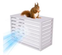 CVERTHAF Cubierta de Condensador minisplit, Valla de privacidad para Aire Acondicionado Exterior, antirrobo, reducción de Ruido, Soporte para Flores Oculto (Blanco)