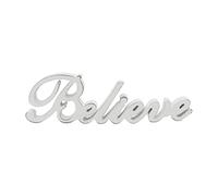 CVHOMEDECO. Rústico Vintage Distressed Blanco Signo de Palabras de Madera de pie Believe sobremesa/Estante/casa Pared/Oficina decoración Arte, 36,2 x 10,4 x 2,5 cm