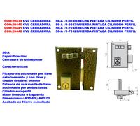 CVL Cerradura 56-A /1-60 Derecha Pintada con Cilindro Perfil