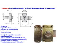 CVL Cerrojo 1988/ HE 56 con cilindro redondo de 26 mm pintado