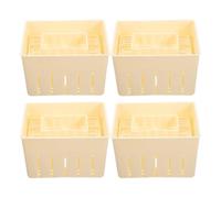 CVUTOVO 4 Piezas Prensa para Tofu y Queso de Plástico Beige Superficie Lisa Rebabas Adecuado para Hacer Queso en Cocina