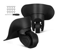 CVUTOVO Ruedas Giratorias de Recambio para Maleta, Juego 2 Piezas ABS Negro | Reposición Silenciosa, Rotación 360 Grados, Ajuste para Equipaje y Trolleys, Uso Doméstico y Estaciones
