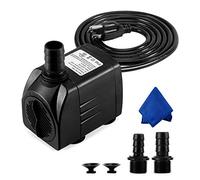 CWKJ Bomba de agua sumergible de 400 GPH para estanque acuario, hidroponía | Bomba de agua ultra silenciosa de 25 W, 1500 l/h, con elevación de 2 m, cable de alimentación de 2 m