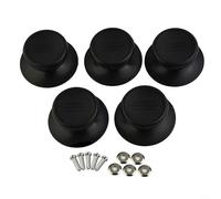 CWOQOCW 5 pomos de plástico negro para tapa de olla de repuesto, agarre ABS resistente a altas temperaturas para tapas de vidrio, cacerola, sartén, hervidor de agua, lata de aceite, fácil fijación con