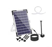 CWOQOCW Bomba solar de estanque de 5 W 9 V CC para fuente de baño de pájaros, kit de panel de vidrio de flujo de 190 l/h con tubo para decoración de jardín, color negro