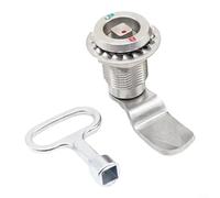 CWOQOCW Cerradura telescópica de la tensión del acero inoxidable para la puerta del gabinete de la caja de distribución, mecanismo de pestillo giratorio con la llave, plata (BH16)