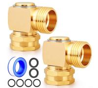 CWOQOCW Conector de codo giratorio para manguera de jardín de 90 grados, conector macho a hembra de 3/4 pulgadas GHT para cuidado del césped y lavado de automóviles, adaptador antiadaptador con cinta