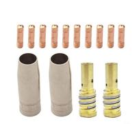 CWOQOCW Juego de 14 puntas de antorcha MIG-14AK y boquillas de gas M6 06 mm-12 mm soporte para equipos de soldadura MAG TIG, suministros de taller de metal (1.0 mm)