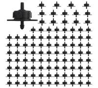 CWOQOCW Pulverizador de goteo compensador de presión, 100 emisores de riego de jardín 2/4/8L/H tasa de flujo para cama de flores, césped, agricultura, sistema de riego azul, amarillo, negro (4L)
