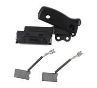 CWOQOCW Trigger Switch Plus Juego de escobillas de carbón para sierra ingletadora DW708 tipo 3 4, pieza sustitutiva 153609-00 381028-02, kit de mantenimiento de herramientas eléctricas