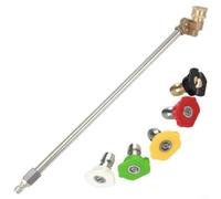 CWOQOCW Varita de extensión de acero inoxidable para lavadora a presión Karcher K2 K3, 5 boquillas ajustables de conexión rápida, lanza de pulverización resistente para limpieza de techo de ventana (C
