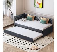 CXHLXYR - Sofá cama 90/180 x 200, sofá cama de 2 plazas, convertible 90 x 200, sofá cama con somier, camas nido multifuncional de tela terciopelo (gris B, 90/180 x 200)